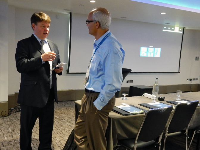 WMO Secretary-General Petteri Taalas (left) and the president and CEO of Cray, Peter Ungaro, at CUG 2016