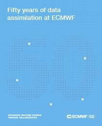 Cover image for Fifty years of data assimilation at ECMWF