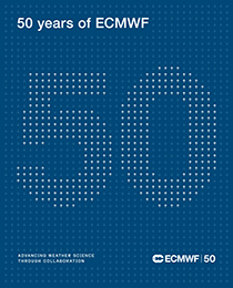 Cover image for 50 years of ECMWF book