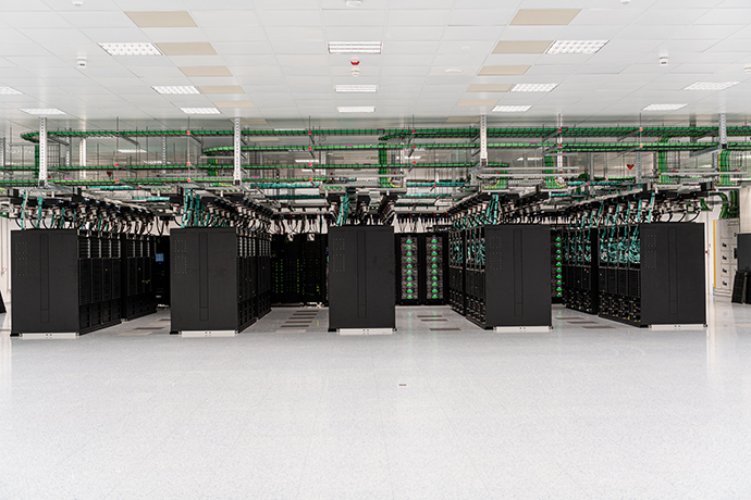 Atos HPC system in Data Hall 1 of ECMWF's data centre.