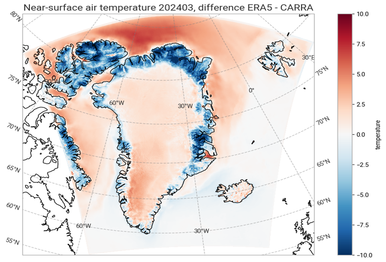 Tutorial on comparing CARRA and ERA5 2m temperature data