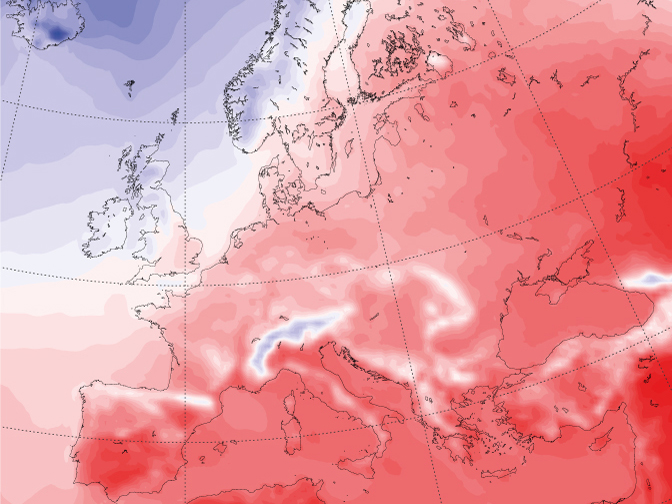 Daily mean temperature July 2010 from ERA5