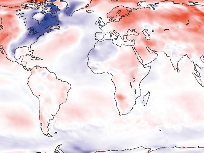 Map showing temperature anomalies, first quarter of 2015 Map showing temperature anomalies, first quarter of 2015