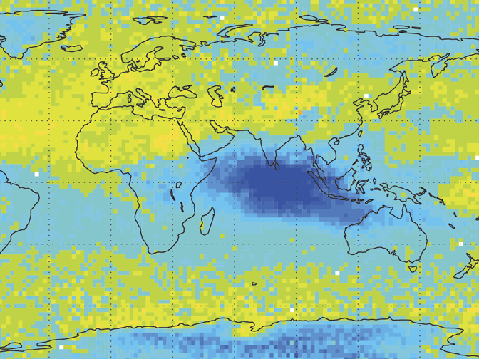 Satellite temperature signal over Indian Ocean Satellite temperature chart