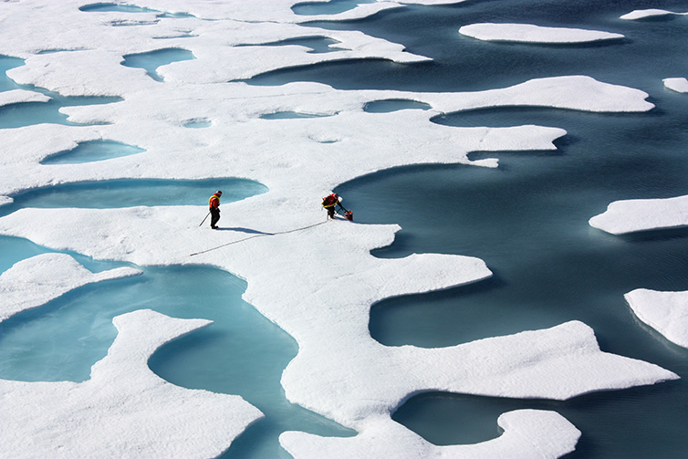 Melt ponds on sea ice Melt ponds on sea ice