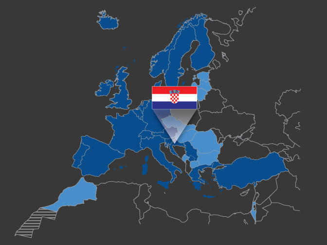 ECMWF membership map including Croatia