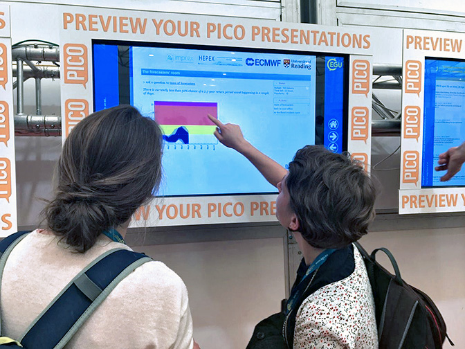 Video screens at the EGU 2017 conference Video screens at the EGU 2017 conference