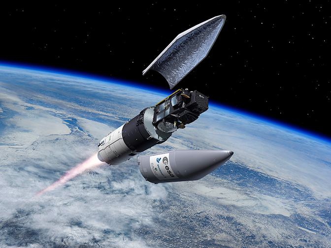 Sentinel-3 satellite on Rockot launcher Sentinel-3 satellite on Rockot launcher in space