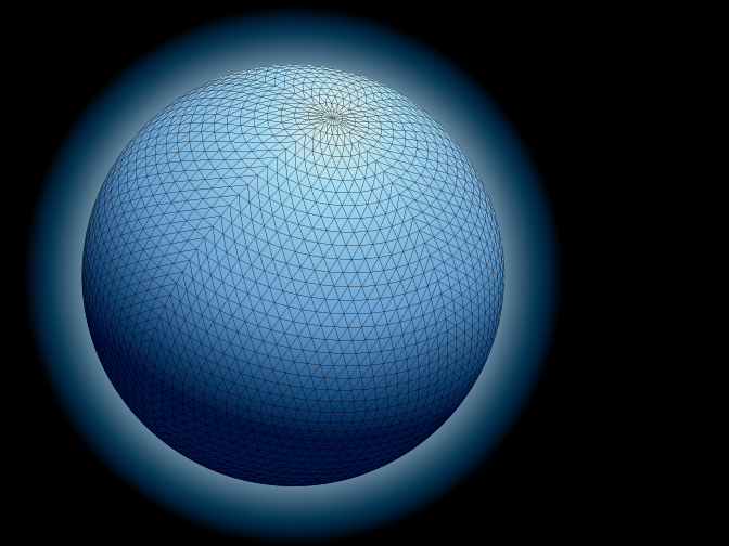 Sphere covered by mesh of points