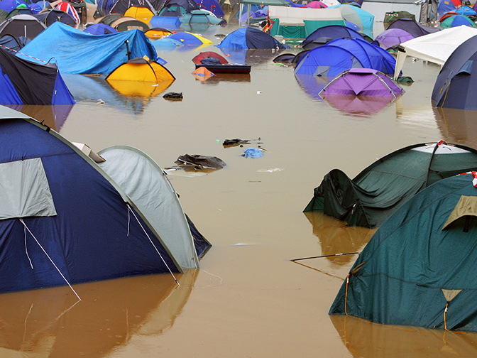 Flooded campsite Flooded campsite