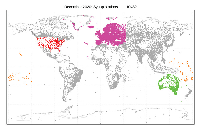 Map showing the regions used in Figures 3 and 4 (based on WMO ‘blocks’ and a 50°E limit for Europe)