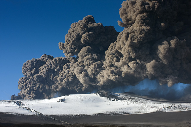 Eyjafjallajökull volcano eruption in Iceland