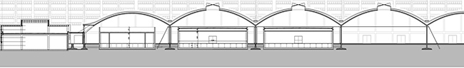 New data centre design, section across pavilion and Botti