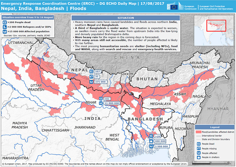 Emergency Response Coordination Centre map