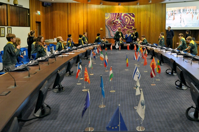 Visiting Scouts in Council Chamber March 2018