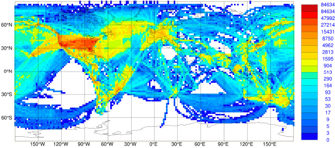 AMDAR temperature observations used at ECMWF January 2020