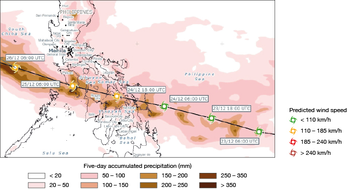 Example of a tropical cyclone forecast.