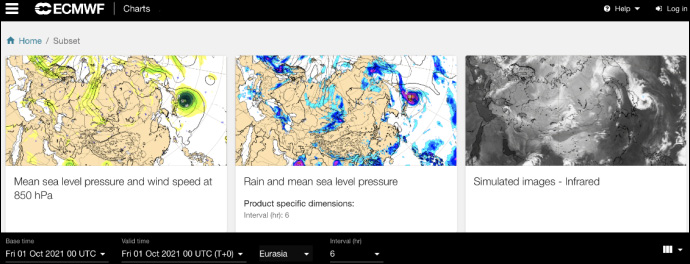 ChartSet tool showing cyclone approaching Japan