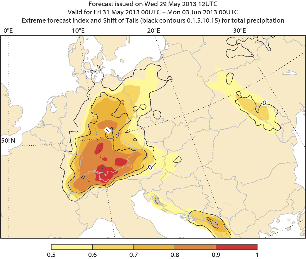 Current floods in central Europe ECMWF