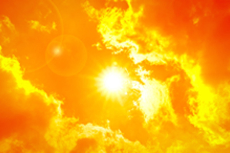 bright sun shining through the clouds