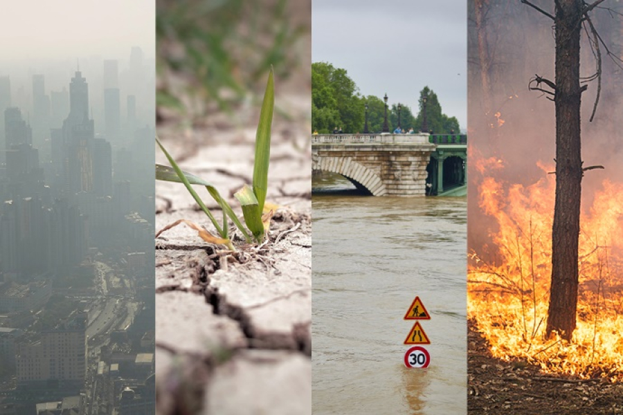 Atmosphere, climate, flood and wildfire images
