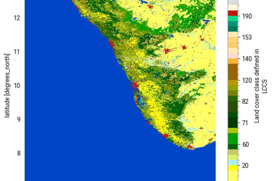 Exploring global Land Cover available through the Climate Data Store (CDS)