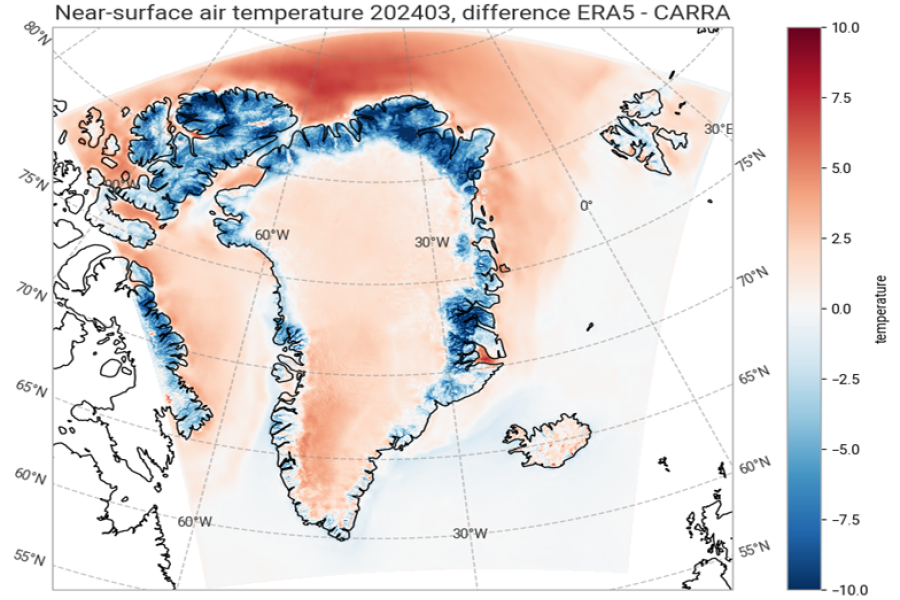 Tutorial on comparing CARRA and ERA5 2m temperature data
