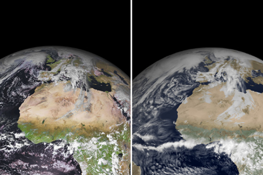 Satellite and simulated satellite images