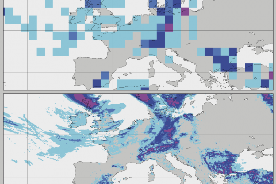 Precipitation plots at different resolutions