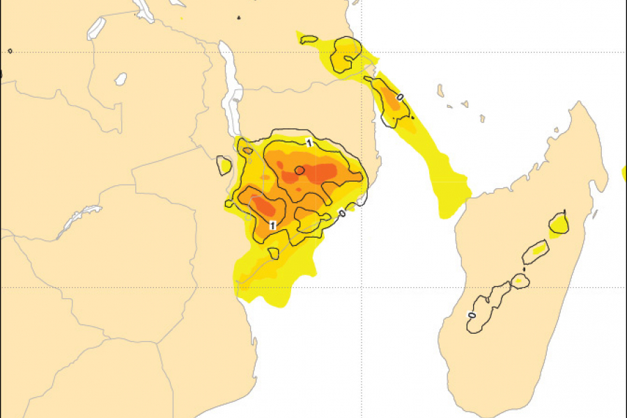 Extreme Forecast Index chart for 12 Jan 2015