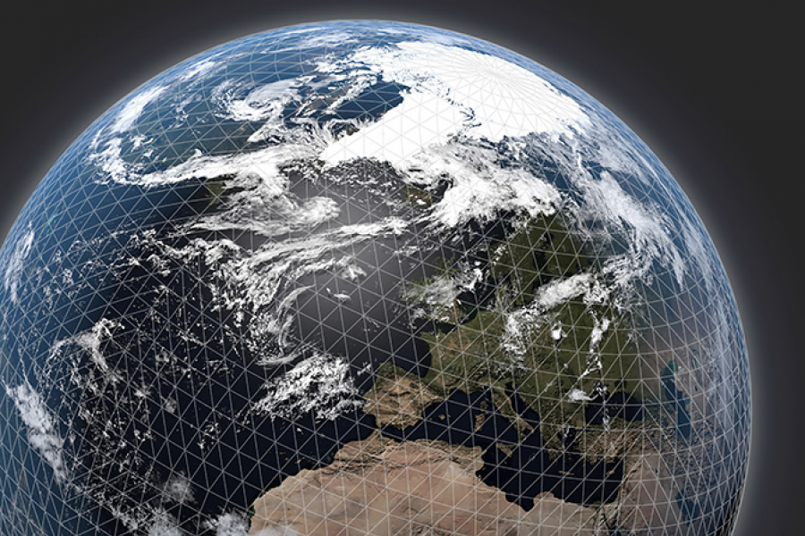 Global numerical weather prediction grid