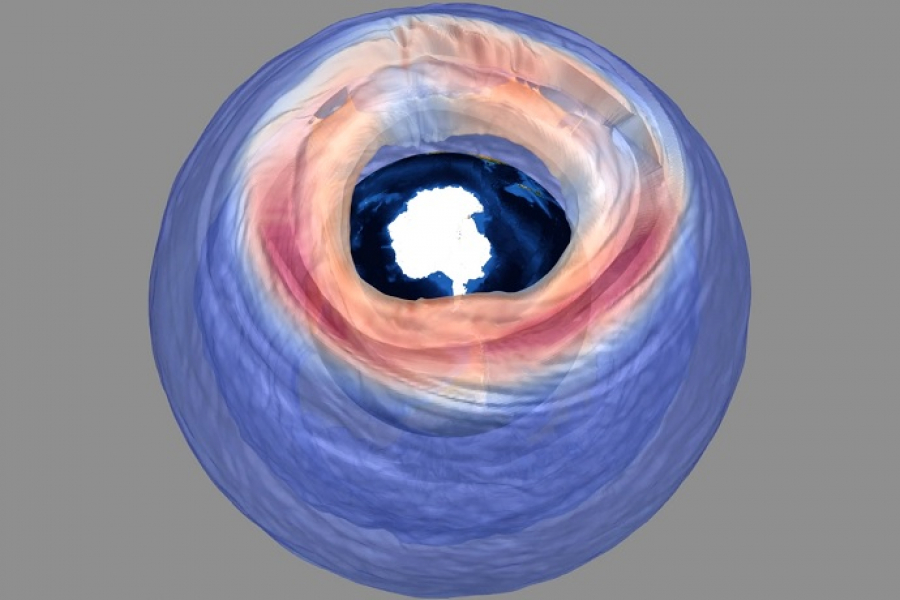 The ozone hole at one point during 2021