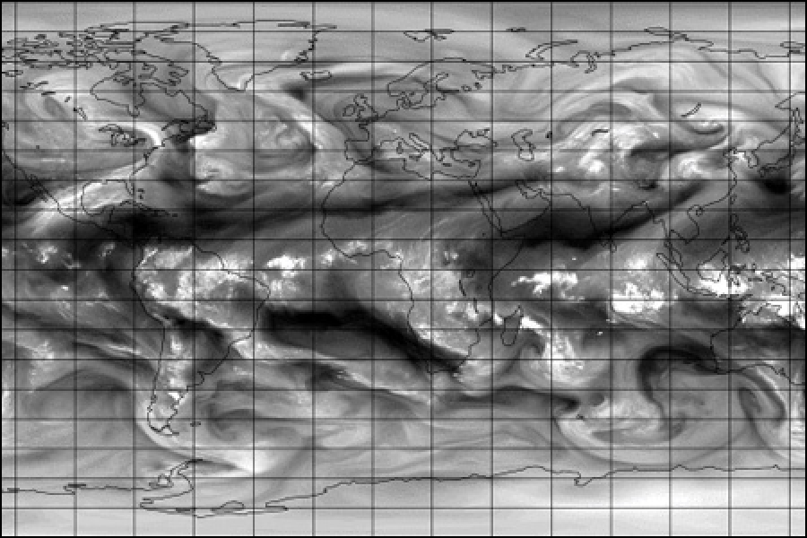ECMWF science blog; simulated satellite image