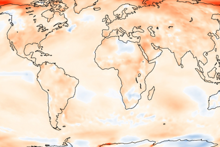 Temperature differences between 2017 and 1981 to 2010