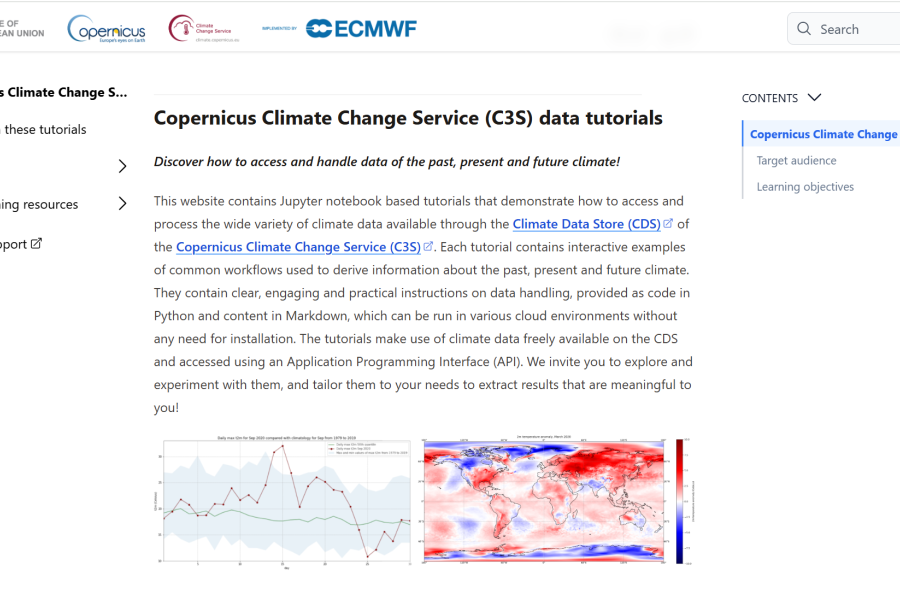 C3S data tutorials Jupyterbook