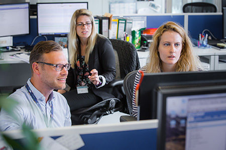 ECMWF staff in open plan office