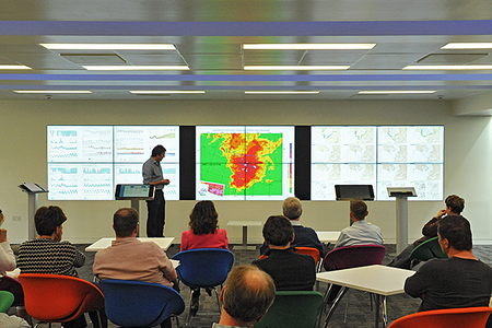 ECMWF scientists discuss the Centre's forecasts in the Weather Room ECMWF scientists discuss the Centre's forecasts in the Weather Room