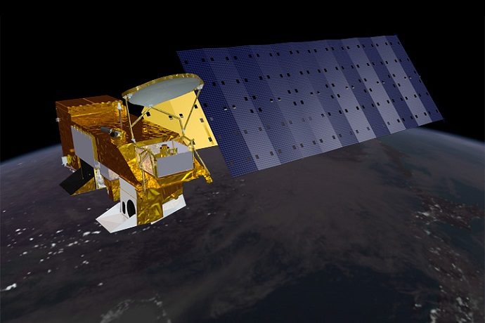 View of Aqua satellite in orbit View of Aqua satellite in orbit
