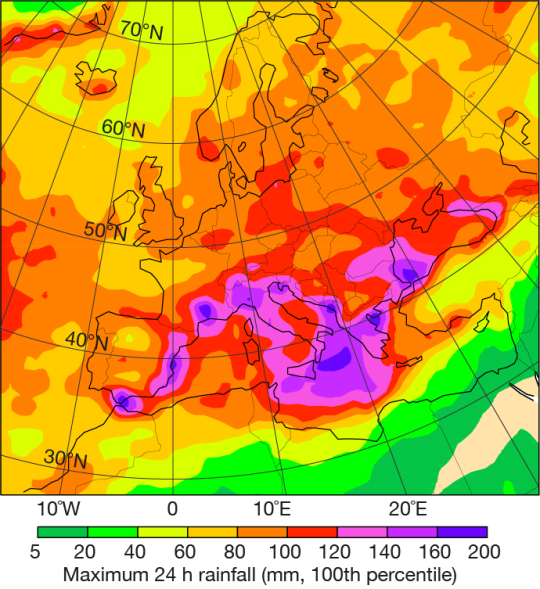 Maximum 24 h rainfall in 9 km resolution re‑forecast sets for June, July, August and September. Maximum 24 h rainfall in 9 km resolution re‑forecast sets for June, July, August and September.