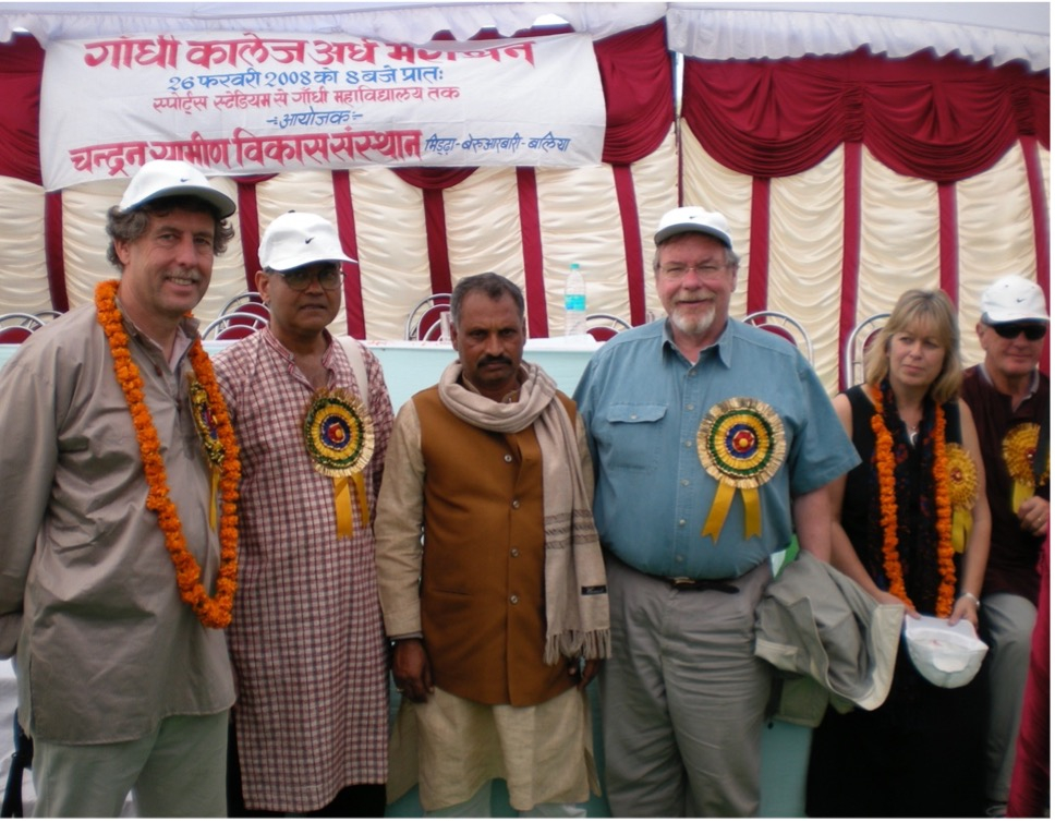 Tim Palmer, Shukla, Chief of Shukla’s village, Ken Mooney, Gill Palmer and Peter Webster.