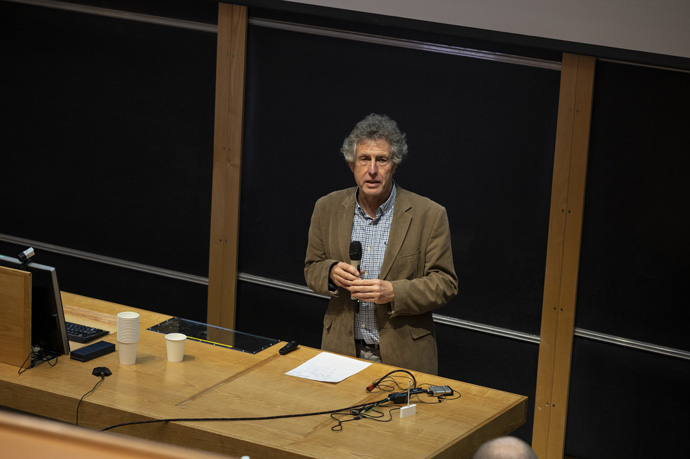 Tim Palmer addressing the audience in Oxford.