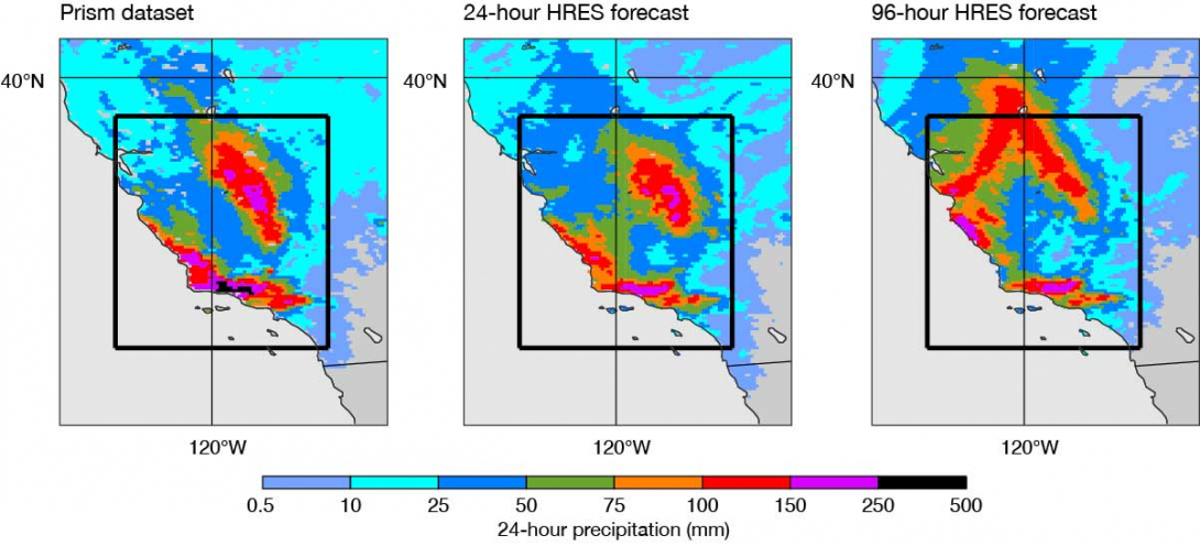 Precipitation observations and forecasts. Precipitation observations and forecasts.