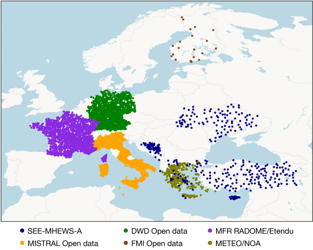 Use of more weather stations in Europe. Use of more weather stations in Europe.