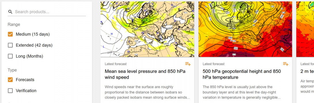 Open data on the ECMWF website.