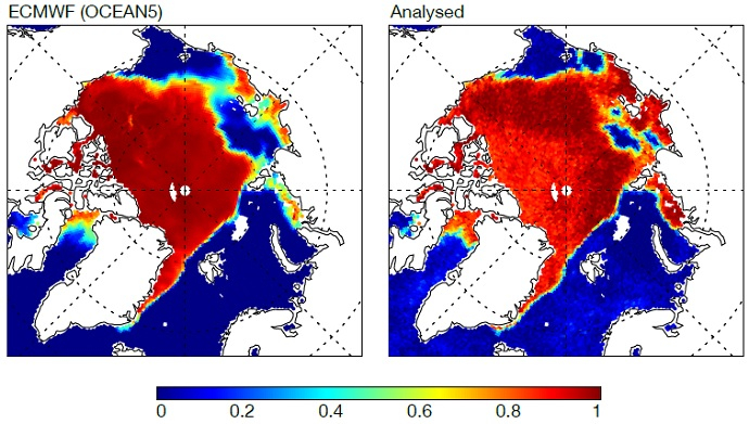 OCEAN 5 and new analysis of sea ice OCEAN 5 and new analysis of Arctic sea ice