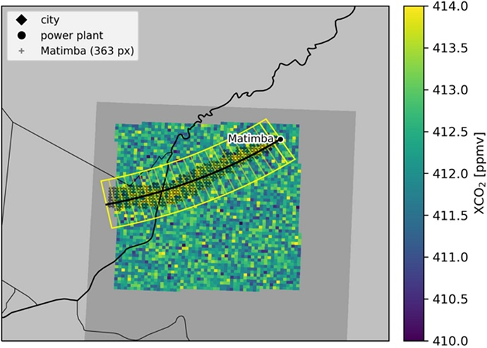 CO2 emission plume using simulate satellite observations