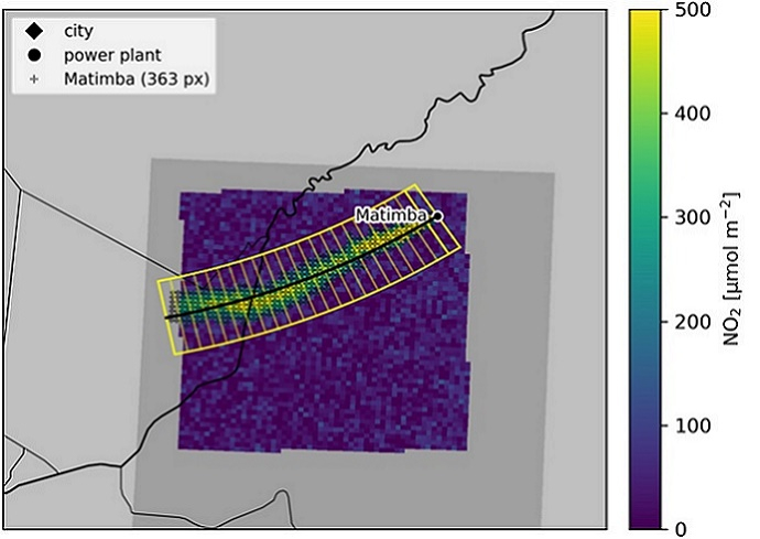 NO2 emission plume using simulate satellite observations