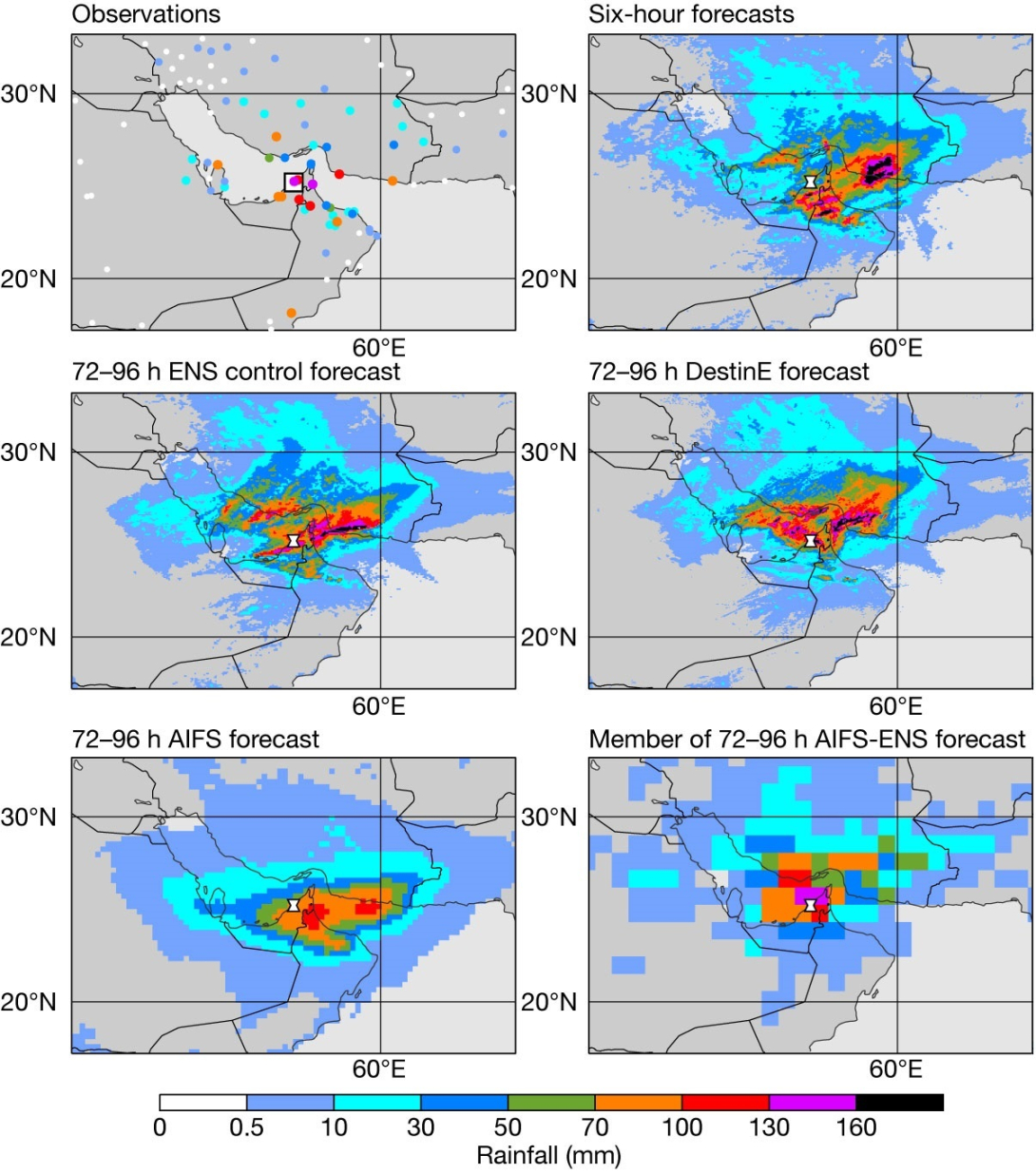 Twenty-four-hour rainfall from 16 April 00 UTC to 17 April 00 UTC.