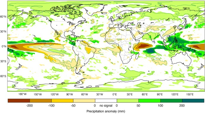 Seasonal mean precipitation anomaly forecast