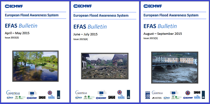 Three title pages of the EFAS Bulletin